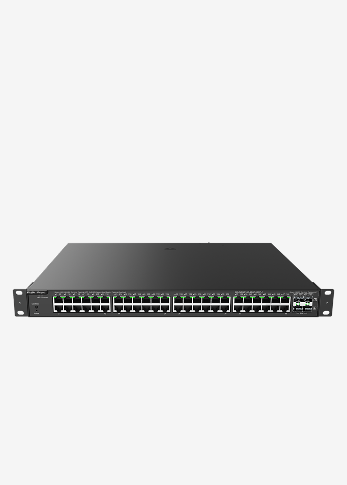 Reyee RG-NBS3100-48GT4SFP-P 48 Portlu, 10/100/1000 Gigabit, L2 Yönetilebilir Switch, 4 SFP, 48 Port PoE+ (370W)
