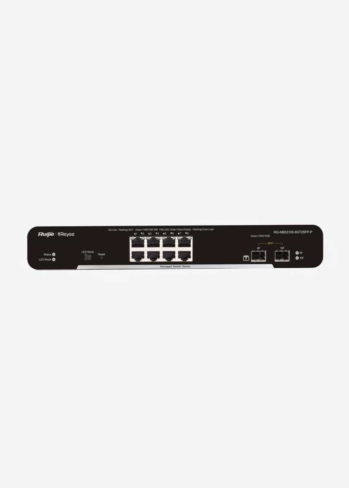 Reyee RG-NBS3100-8GT2SFP 8 Portlu,10/100/1000Gigabit,L2Yönetilebilir Switch, 2 SFP