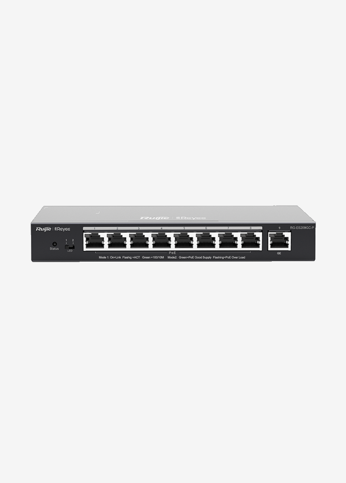 Reyee RG-ES209GC-P 9 Portlu, 10/100/1000 Gigabit, Yönetilebilir Switch, 8 Port PoE+ (120W)