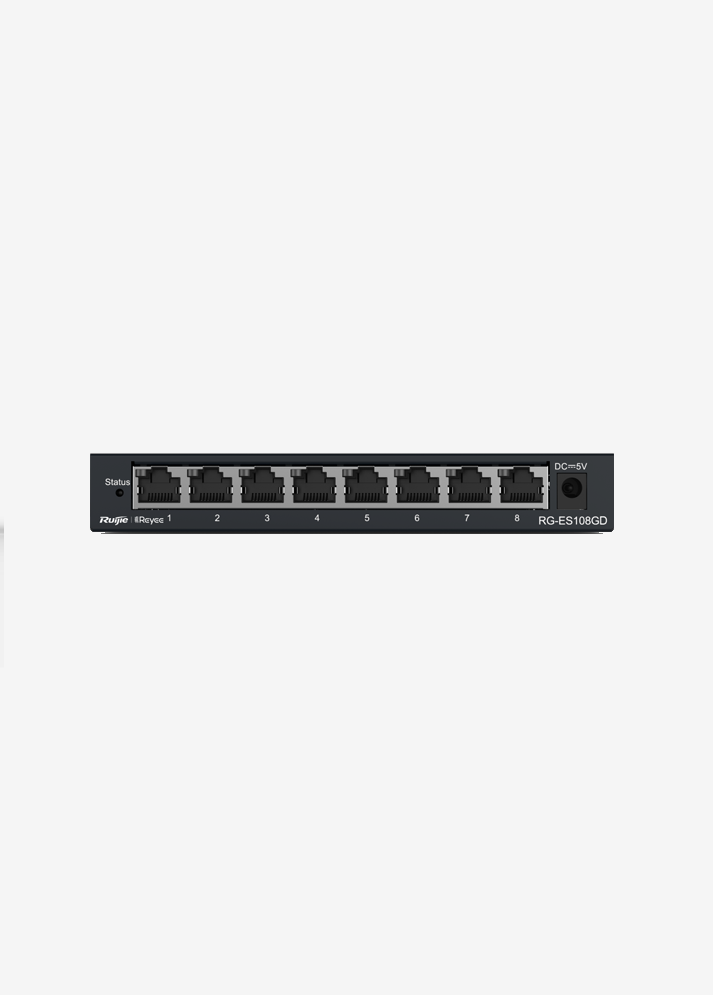 Reyee RG-ES108GD 8 Portlu, 10/100/1000 Gigabit, Tak Çalıştır Switch, Metal Kasa