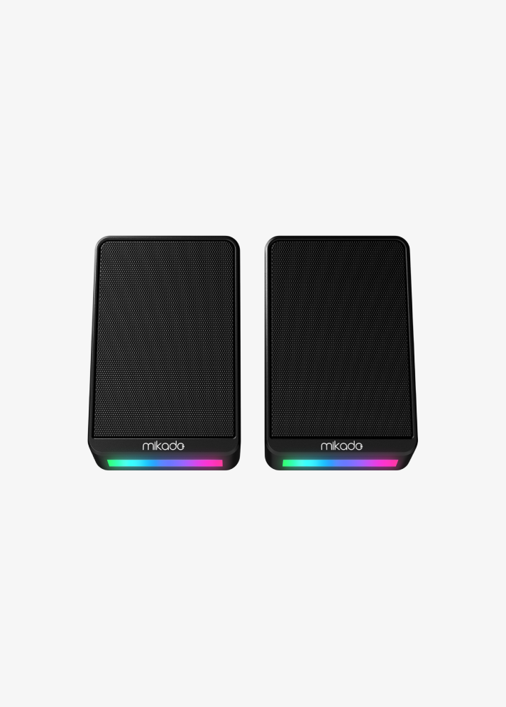 Mikado MD-178 2.0 3W*2 Siyah RGB Aydınlatmalı USB + 3.5mm 5V Speaker