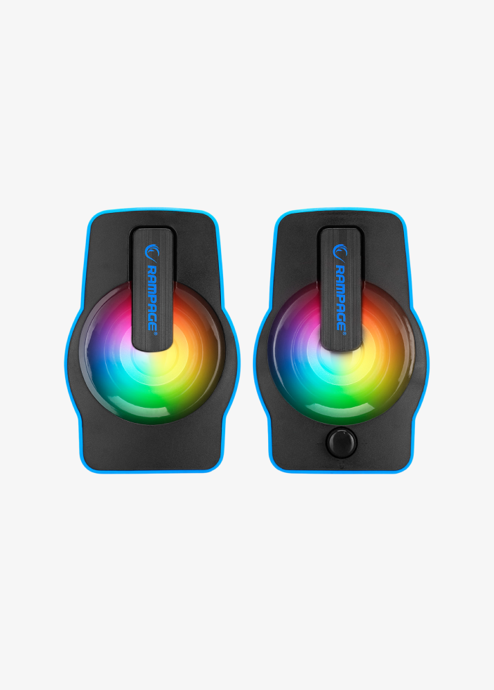 Rampage RMS-G7 FALSETTO 2.0 6 Watt RGB Ledli Mavi Multimedia Gaming USB Speaker