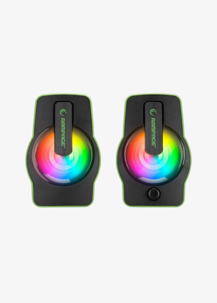 Rampage RMS-G7 FALSETTO 2.0 6 Watt RGB Ledli Yeşil Multimedia Gaming USB Speaker