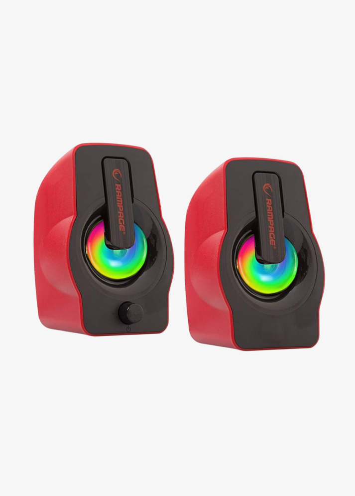 Rampage RMS-G7 FALSETTO 2.0 6 Watt RGB Ledli Kırmızı Multimedia Gaming USB Speaker